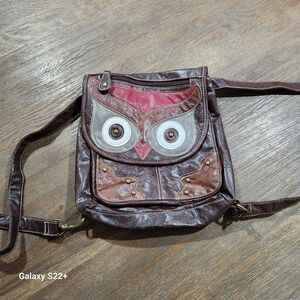 Unionbay Y2K Convertible Owl Leather Messenger Bag Vintage Retro Novelty School